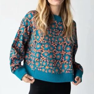 Natural Life XL Selah cropped boxy sweatshirt Blue Daliah